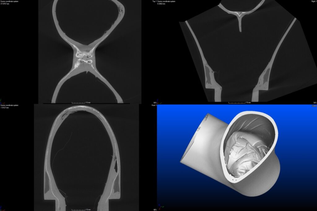 CT scan analysis of a bike fork