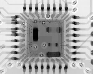 An Xbox motherboard component in x ray