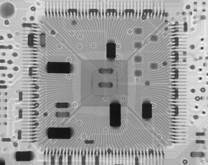 A board component of an Xbox seen in x ray